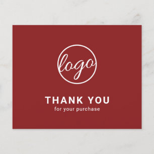 Carte de remerciement personnalisée avec logo bord