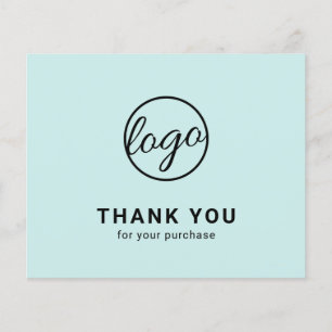 Carte de remerciement personnalisée avec logo turq