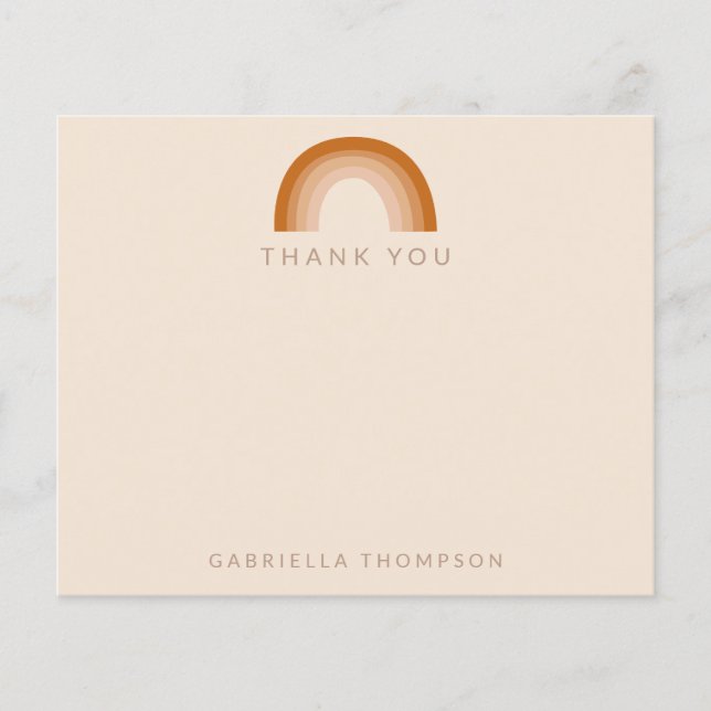 Carte de remerciement personnalisée Boho Rainbow T (Devant)