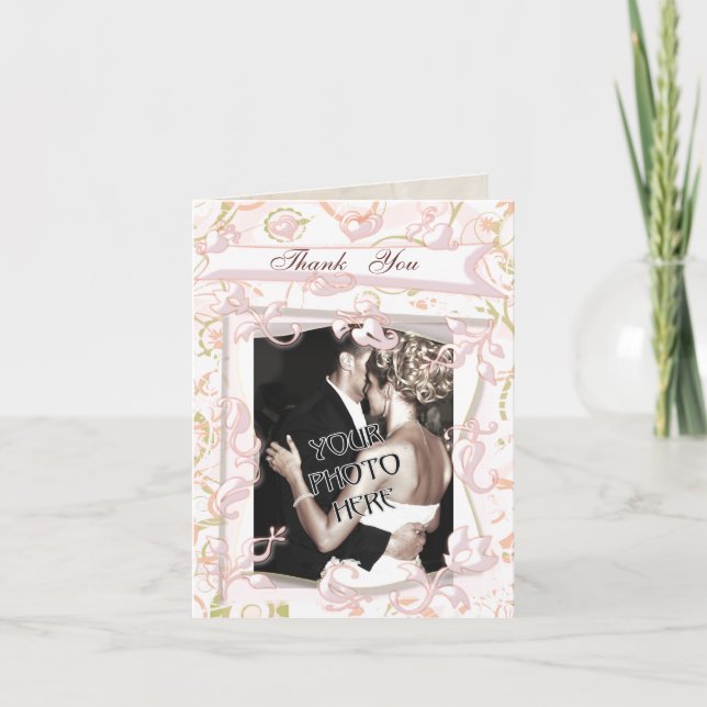 Carte de remerciement personnalisée pour mariage a (Devant)