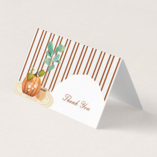 Carte de remerciement petite citrouille d'automne