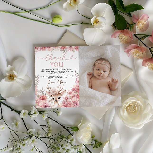 Carte de remerciement photo adorable (Créateur téléchargé)