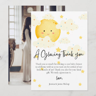 Carte de remerciement photo Baby Shower Lune et Ét