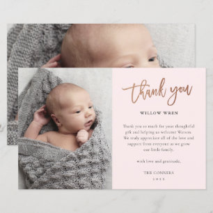 Carte de remerciement photo bébé budget