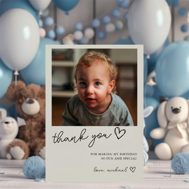 Carte de remerciement photo d'anniversaire (Créateur téléchargé)