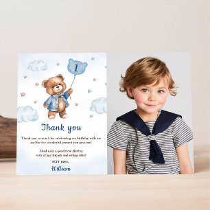 Carte de remerciement photo d'anniversaire ballon 