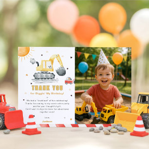Carte de remerciement photo d'anniversaire de 3 an