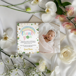 Carte de remerciement photo d'anniversaire Lucky O