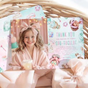 Carte de remerciement photo d'anniversaire pastel 