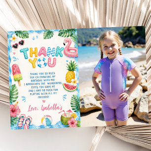 Carte de remerciement photo d'anniversaire pour fê