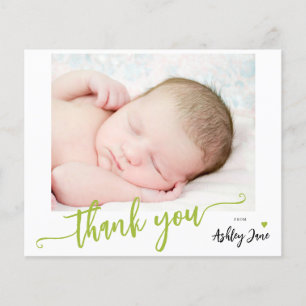 Carte de remerciement photo de baby shower budgéta
