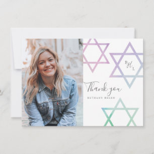 Carte de remerciement photo de Bat Mitzvah à l'aqu