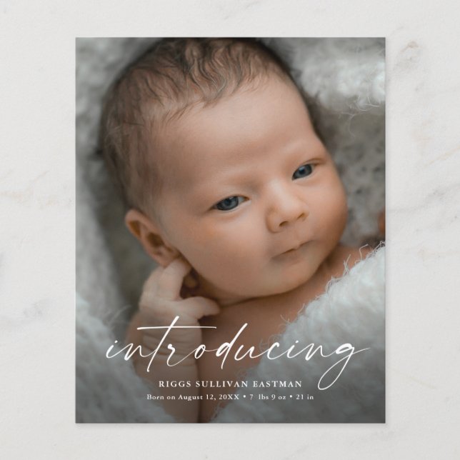 Carte de remerciement photo de bébé à budget (Devant)