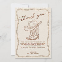 Carte de remerciement photo de chapeau et de botte