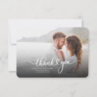 Carte de remerciement photo de couple moderne