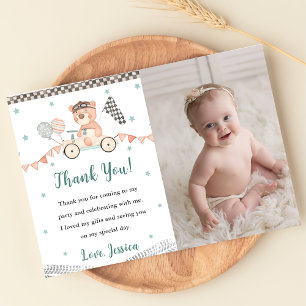 Carte de remerciement photo de fête d'anniversaire