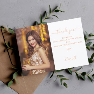 Carte de remerciement photo de joyeux anniversaire