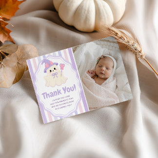 Carte de remerciement photo de la fille pour son 1