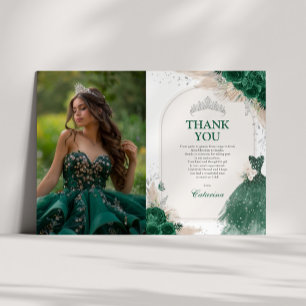 Carte de remerciement photo de Quinceanera argent 