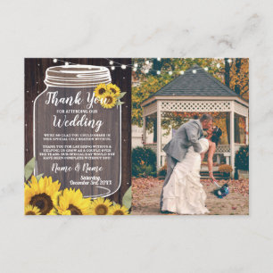 Carte de remerciement Photo Guirlande de tournesol