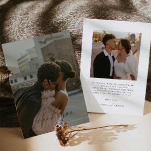 Carte de remerciement photo plate à scénario minim