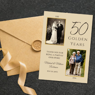 Carte de remerciement photo pour les 50 ans de mar
