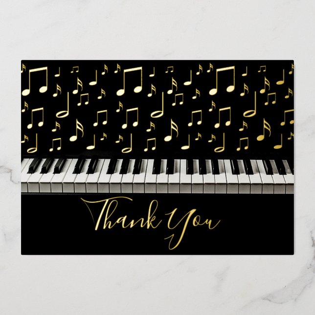 carte de remerciement piano (Recto)