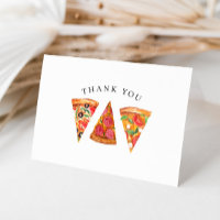Carte de remerciement pizza aquarelle