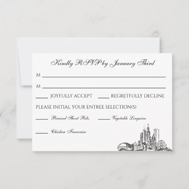 Carte de remerciement plat de l'horizon de Chicago (Devant)