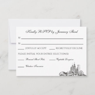 Carte de remerciement plat de l'horizon de Chicago