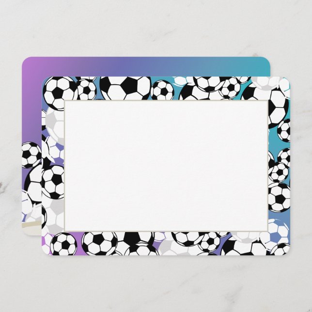 Carte de remerciement plate de football (Devant / Derrière)