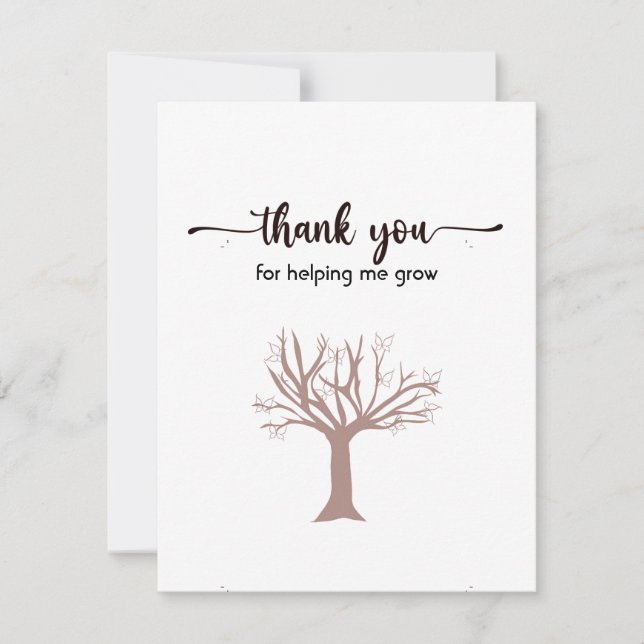 Carte de remerciement plate, mignonne et simple (Devant)