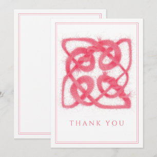 CARTE DE REMERCIEMENT PLATE NŒUD CELTIQUE ROSE