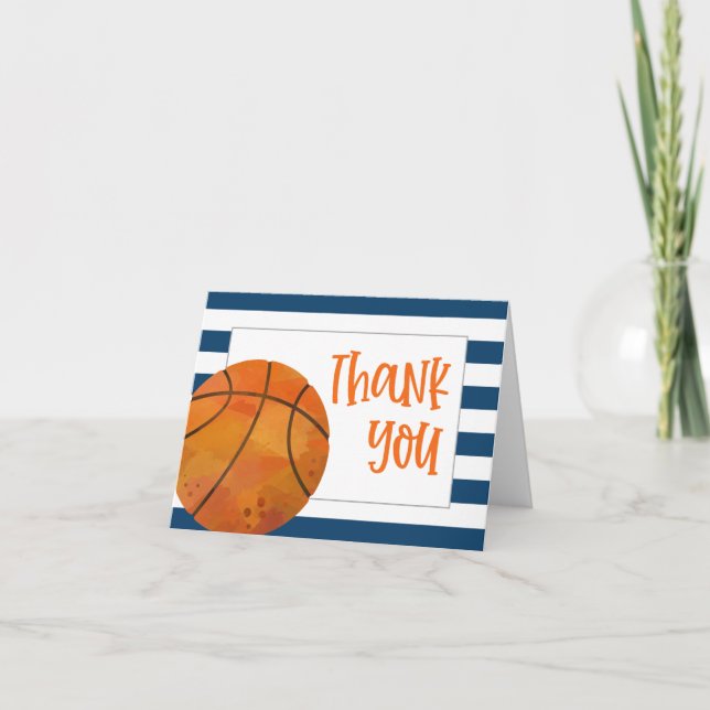 Carte de remerciement pliée Basketball (Devant)