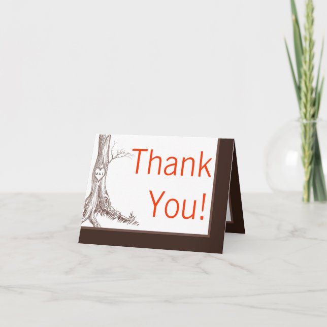 Carte de remerciement pliée Décorations initiales  (Devant)