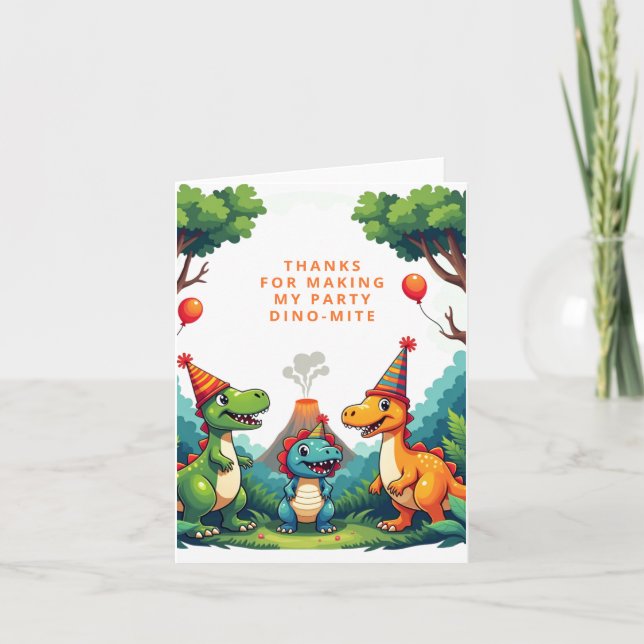 Carte de remerciement pliée pour fête d'anniversai (Devant)