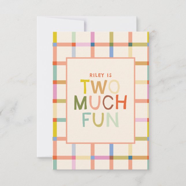 Carte de remerciement pour 2e anniversaire "Trop d (Devant)