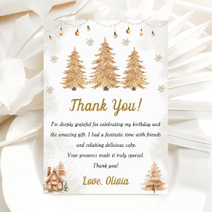 Carte de remerciement pour anniversaire avec arbre