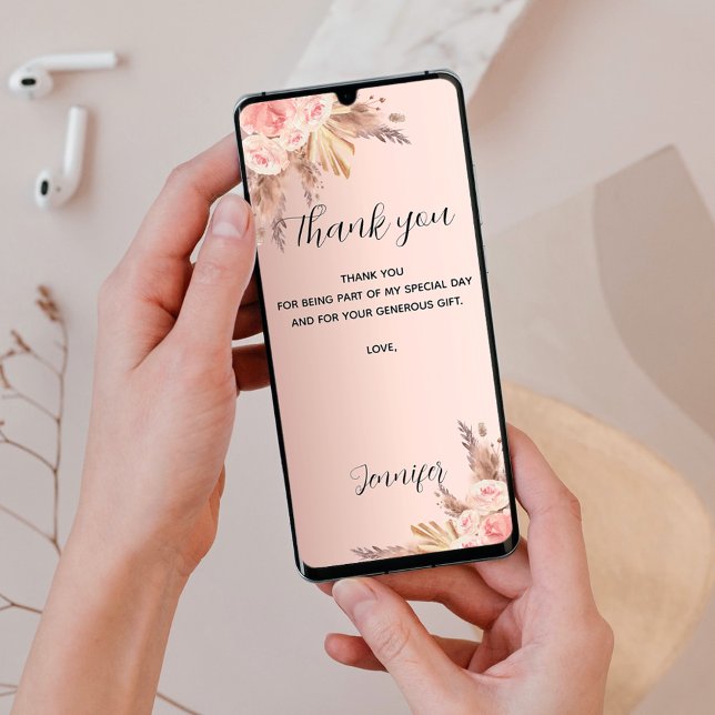 Carte de remerciement pour anniversaire avec herbe (Créateur téléchargé)