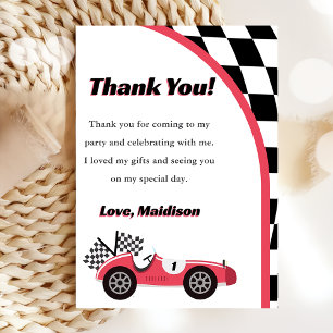 Carte de remerciement pour anniversaire de voiture