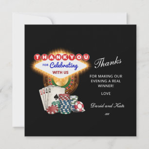 Carte de remerciement pour anniversaire Vegas Casi