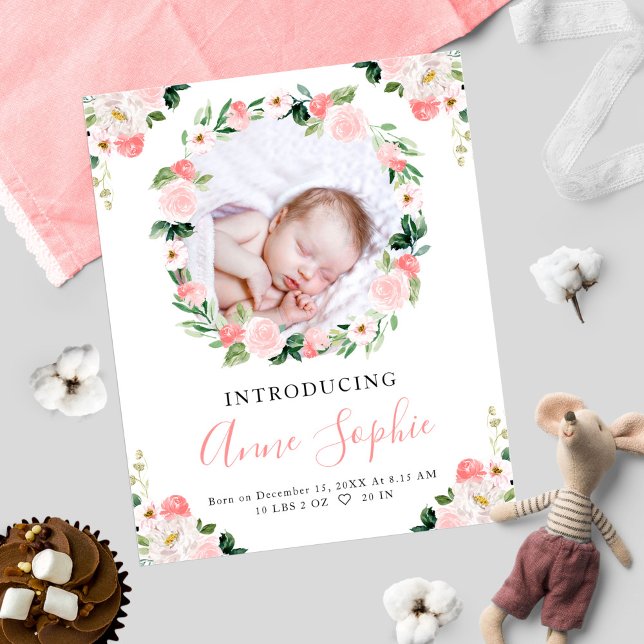 Carte de Remerciement pour Annonce de Naissance av (Créateur téléchargé)