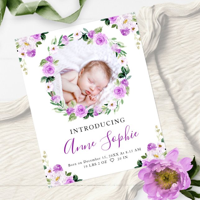 Carte de Remerciement pour Annonce de Naissance av (Créateur téléchargé)