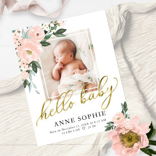 Carte de Remerciement pour Annonce de Naissance Fl