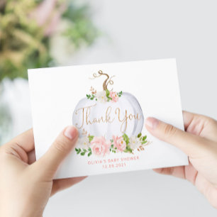 Carte de remerciement pour baby shower avec citrou