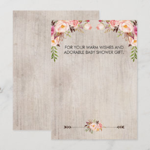 Carte de remerciement pour Baby Shower Bohème Flor