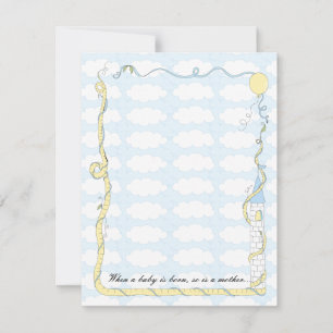 Carte de remerciement pour Baby Shower, Château ja