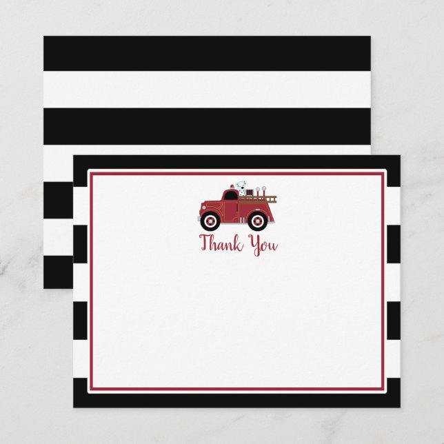 Carte de remerciement pour Baby Shower de Camion d (Devant / Derrière)