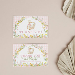Carte de remerciement pour Baby Shower Fleurie Pin
