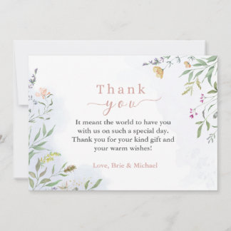 Carte de Remerciement pour Baby Shower Floral